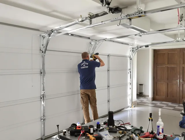 Brecksville Garage Door Repair certified technician performing precision garage door repair in Brecksville
