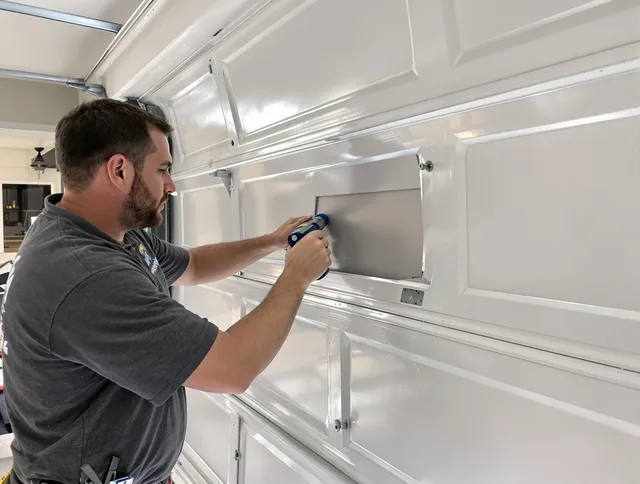 Garage door panel repair by Brecksville Garage Door Repair in Brecksville